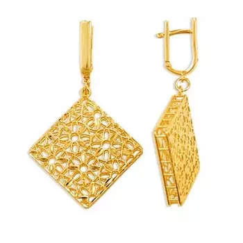 Серьги из желтого золота Линии Любви