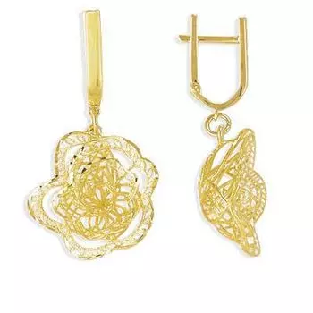 Серьги из желтого золота Линии Любви