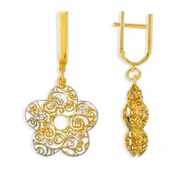 Серьги из желтого золота Линии Любви