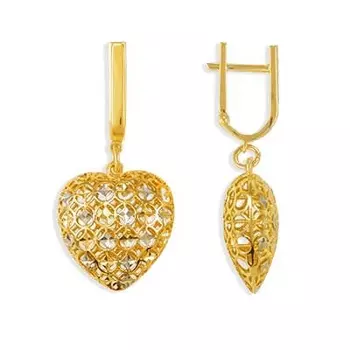 Серьги из желтого золота Линии Любви