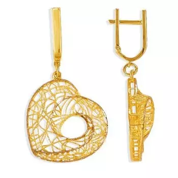 Серьги из желтого золота Линии Любви