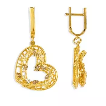 Серьги из желтого золота Линии Любви