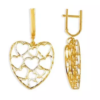 Серьги из желтого золота Линии Любви