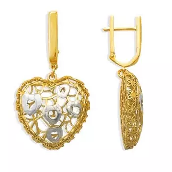 Серьги из желтого золота Линии Любви