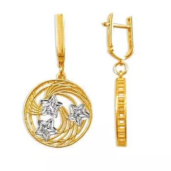 Серьги из желтого золота Линии Любви