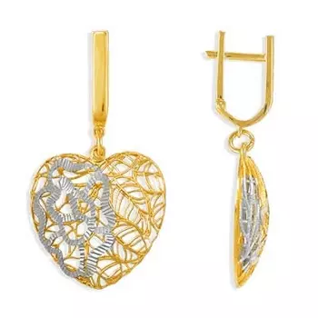 Серьги из желтого золота Линии Любви