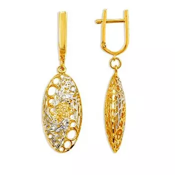 Серьги из желтого золота Линии Любви