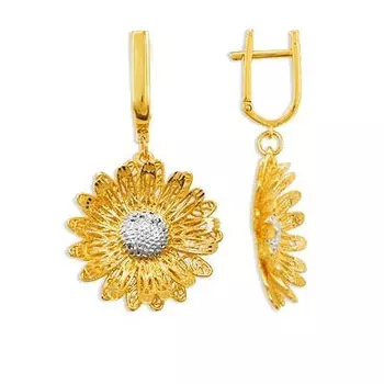 Серьги из желтого золота Линии Любви