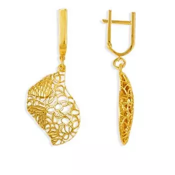 Серьги из желтого золота Линии Любви