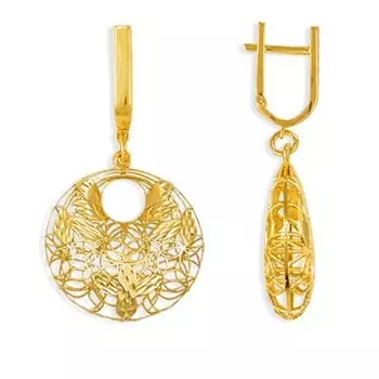 Серьги из желтого золота Линии Любви