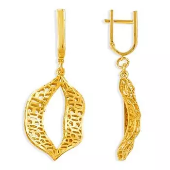 Серьги из желтого золота Линии Любви