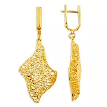 Серьги из желтого золота Линии Любви