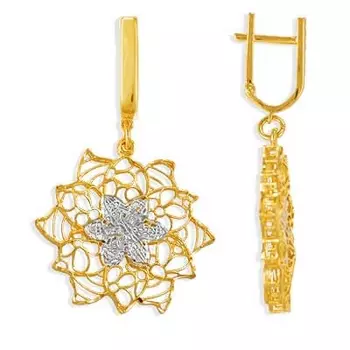 Серьги из желтого золота Линии Любви