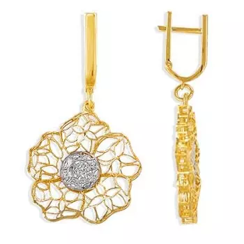 Серьги из желтого золота Линии Любви