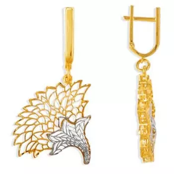 Серьги из желтого золота Линии Любви