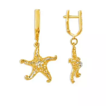 Серьги из желтого золота Линии Любви