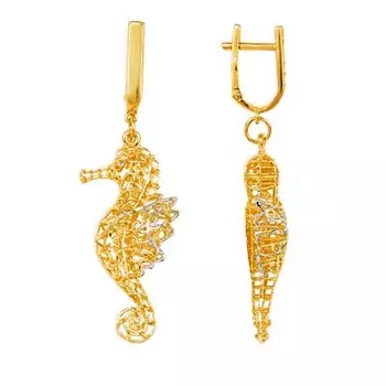 Серьги из желтого золота Линии Любви