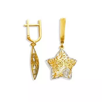 Серьги из желтого золота Линии Любви