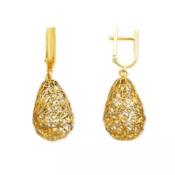 Серьги из желтого золота Линии Любви