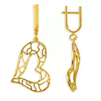 Серьги из желтого золота Линии Любви
