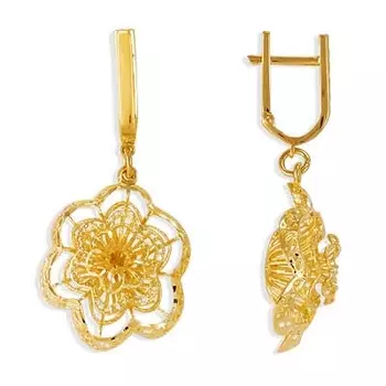 Серьги из желтого золота Линии Любви