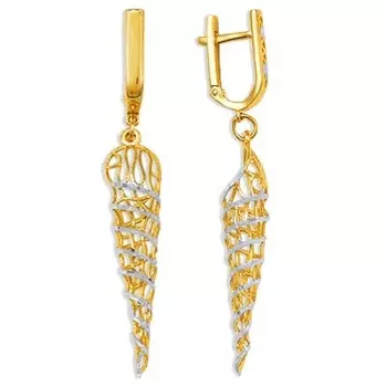 Серьги из желтого золота Линии Любви