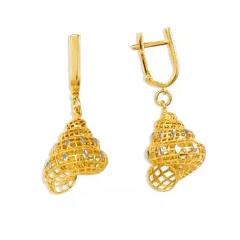 Серьги из желтого золота Линии Любви