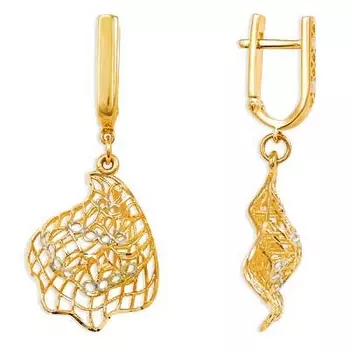 Серьги из желтого золота Линии Любви