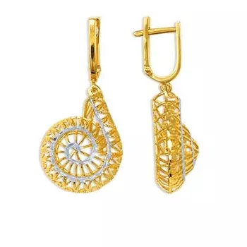 Серьги из желтого золота Линии Любви