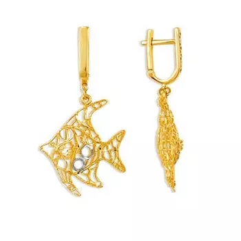 Серьги из желтого золота Линии Любви