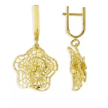 Серьги из желтого золота Линии Любви