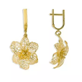 Серьги из желтого золота Линии Любви