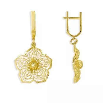 Серьги из желтого золота Линии Любви