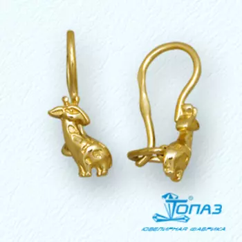 Серьги из желтого золота Линии Любви