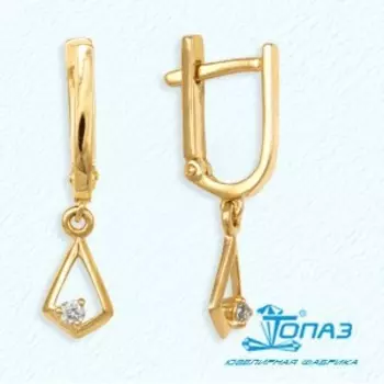 Серьги из желтого золота Линии Любви