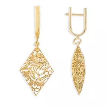 Серьги из желтого золота Линии Любви