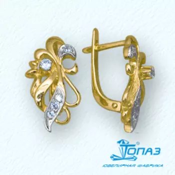 Серьги из желтого золота Линии Любви