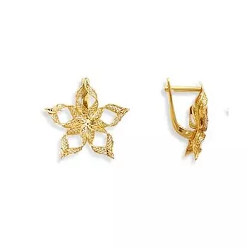 Серьги из желтого золота Линии Любви