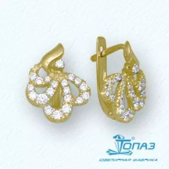 Серьги из желтого золота Линии Любви