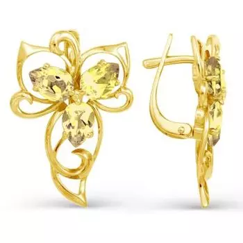 Серьги из желтого золота Линии Любви