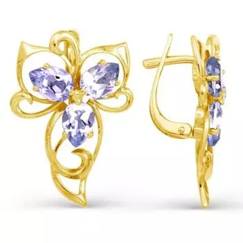 Серьги из желтого золота Линии Любви