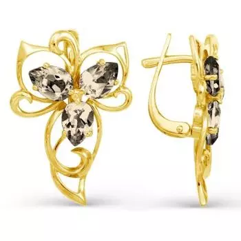 Серьги из желтого золота Линии Любви