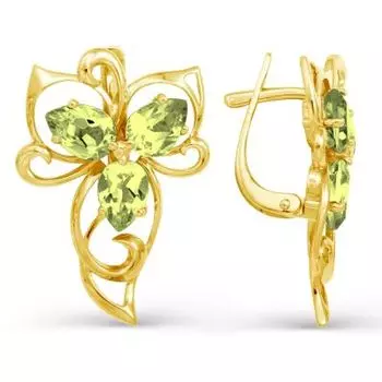 Серьги из желтого золота Линии Любви