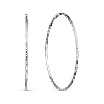 Серьги конго из белого золота Линии Любви