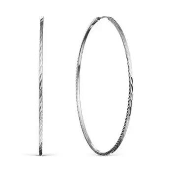 Серьги конго из белого золота Линии Любви