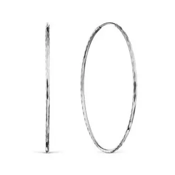 Серьги конго из белого золота Линии Любви