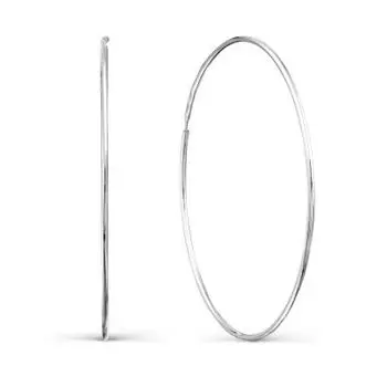 Серьги конго из белого золота Линии Любви