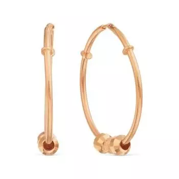 Серьги конго из красного золота Линии Любви