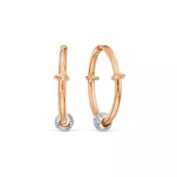 Серьги конго из красного золота Линии Любви