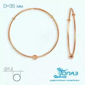 Серьги конго из красного золота Линии Любви